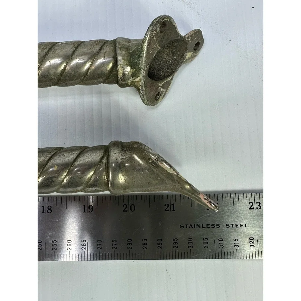 Antique Victorian Wall Sink Shelf Brackets Claw Foot Supports Chrome As‎ Found
